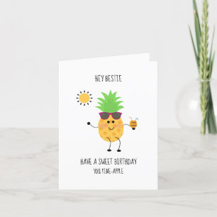Tarjeta De Agradecimiento Mejor Amigo Cumpleaños Fun Pineapple