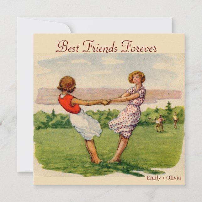 Tarjeta De Agradecimiento Mejor Amigos para siempre (Anverso)