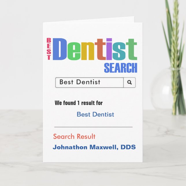 Tarjeta De Agradecimiento Mejor Búsqueda de Dentistas (Anverso)