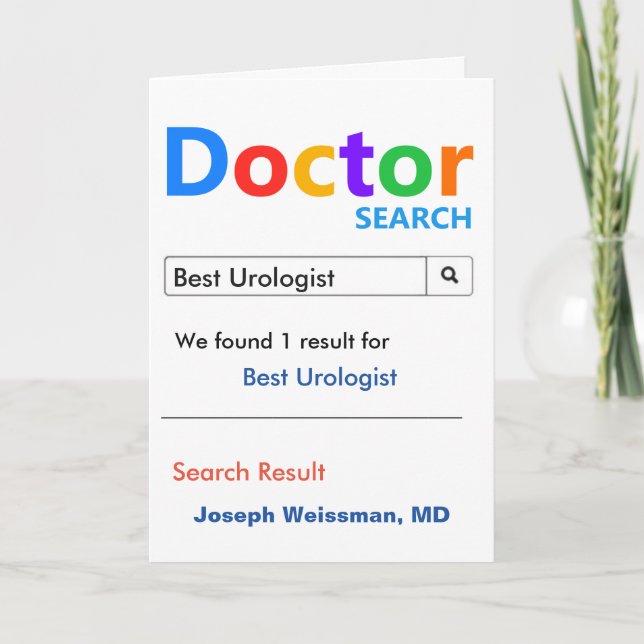 Tarjeta De Agradecimiento Mejor Búsqueda de Urologo (Anverso)