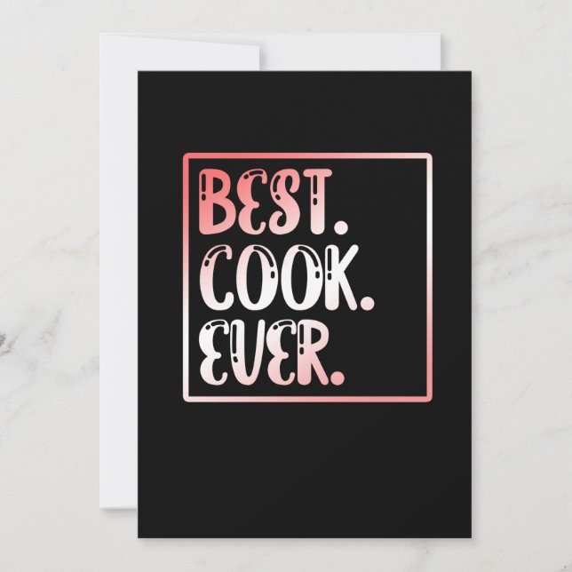 Tarjeta De Agradecimiento Mejor Chef Cocinero Cocina Comida Hacedor (Anverso)