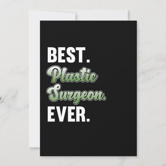 Tarjeta De Agradecimiento Mejor Cirujano Plástico Cirugía Médica de Medicina (Anverso)