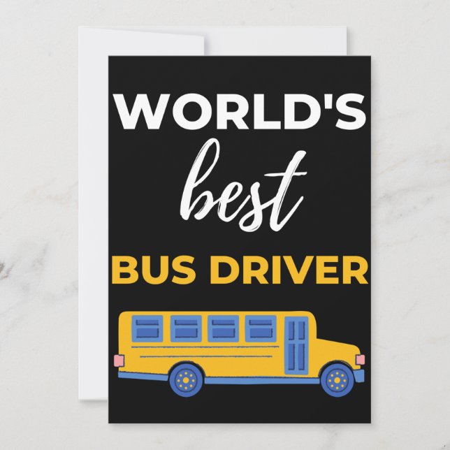 Tarjeta De Agradecimiento Mejor Conductor de Autobuses del Mundo (Anverso)