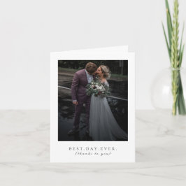 Tarjeta De Agradecimiento Mejor Día Boda Foto Gracias