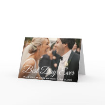 Mejor Día Boda Foto Gracias Fold