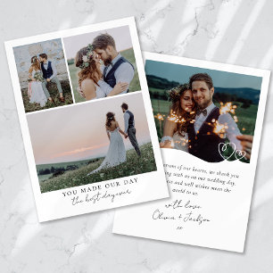 Tarjeta De Agradecimiento Mejor Día de Boda del Corazón