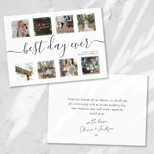Tarjeta De Agradecimiento Mejor Día de la Boda con Varias Fotos