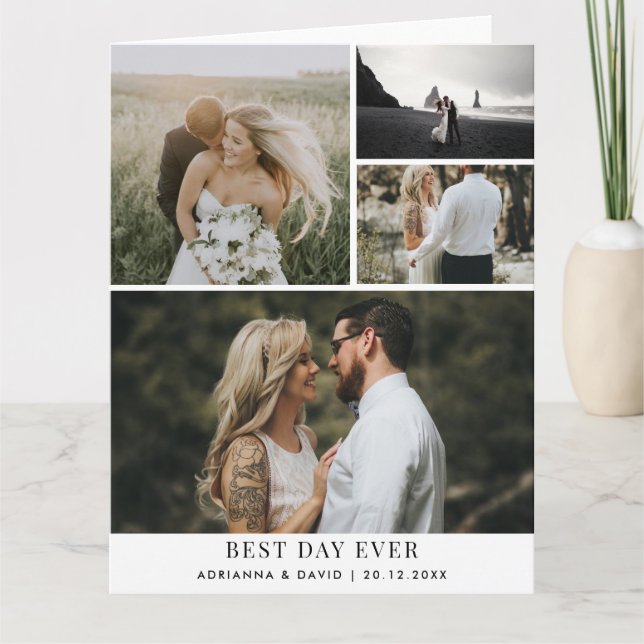 Tarjeta De Agradecimiento Mejor Día de la Historia | Pareja Casada Gracias F (Anverso)