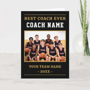Tarjeta De Agradecimiento Mejor Entrenador de Baloncesto Foto