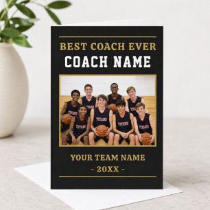Tarjeta De Agradecimiento Mejor Entrenador de Baloncesto Foto