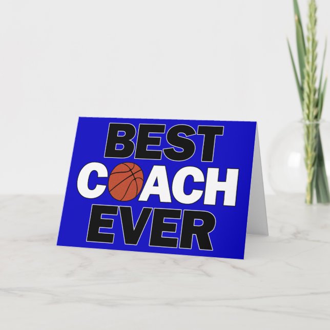 Tarjeta De Agradecimiento Mejor Entrenador de Baloncesto Personalizado Salud (Anverso)
