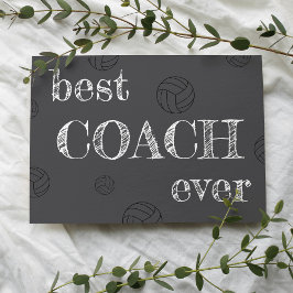 Tarjeta De Agradecimiento Mejor Entrenador de Voleibol de Ever Chalkboard