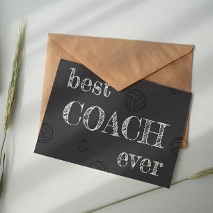 Tarjeta De Agradecimiento Mejor Entrenador de Voleibol de Ever Chalkboard