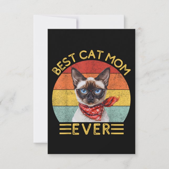 Tarjeta De Agradecimiento Mejor Madre De Gato (Anverso)