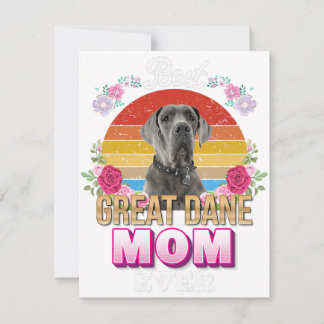 Tarjeta De Agradecimiento mejor madre de perro jamás gran dane floral amante