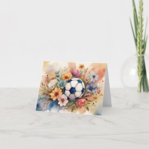Tarjeta De Agradecimiento Mejor Mamá de Fútbol Americano Diseño Floral Acuar