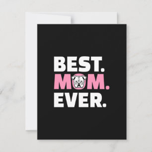 Tarjeta De Agradecimiento Mejor Mamá de Perro del Mundo Amante del Bulldog I