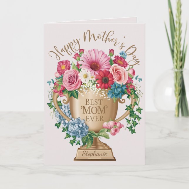 Tarjeta De Agradecimiento Mejor Mamá Personalizada (Anverso)