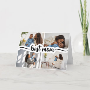 Tarjeta De Agradecimiento Mejor Mamá Personalizada 4 Collage de fotos