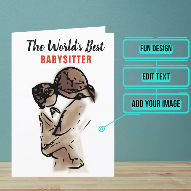 Tarjeta De Agradecimiento Mejor niñera (Show your babysitter that you dearly appreciate her.)