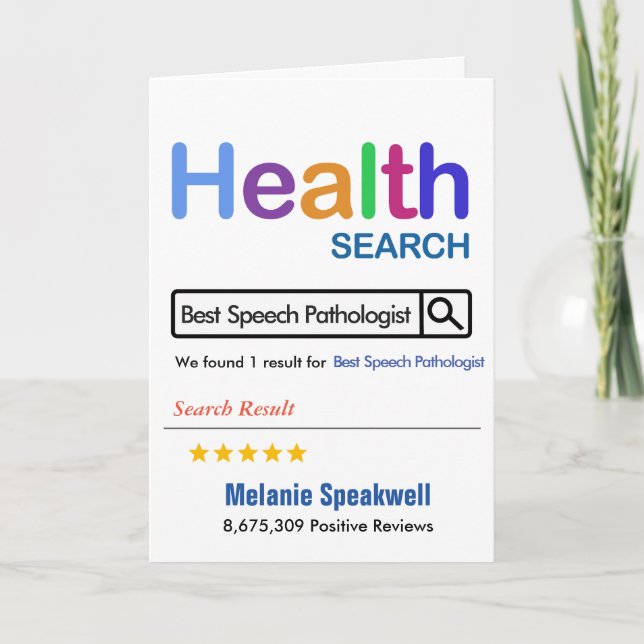 Tarjeta De Agradecimiento Mejor Patólogo de Habla Divertida Regalo (Anverso)