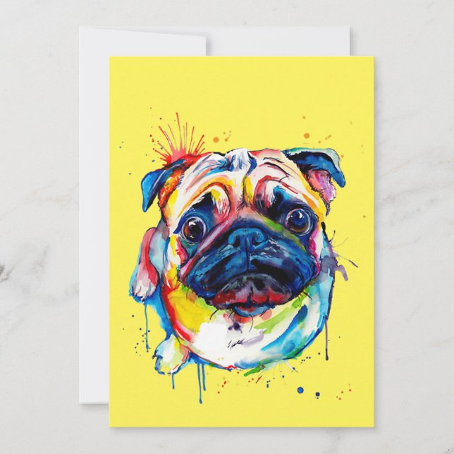 Tarjeta De Agradecimiento Mejor Perro Pug Lover (Anverso)