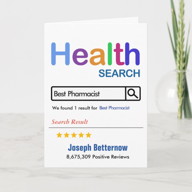 Tarjeta De Agradecimiento Mejor Regalo Funny Farmacéutico (Anverso)