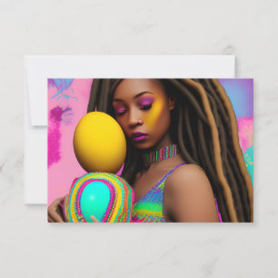 Tarjeta De Agradecimiento Melanin Easter Rainbow Spring Sista Chica Cumpleañ