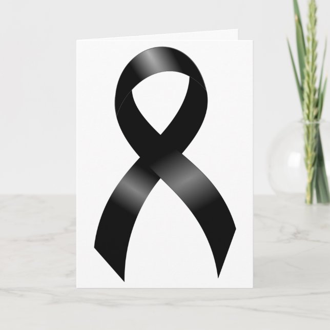 Tarjeta De Agradecimiento Melanoma | Cáncer de piel - Cinta negra (Anverso)