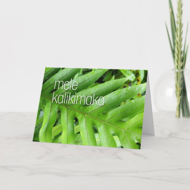 Tarjeta De Agradecimiento Mele Kalikimaka Feliz Navidad (Anverso)