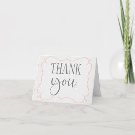 Tarjeta De Agradecimiento Melocotón Pastel y Geométrico de Crema