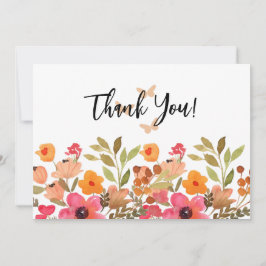 Tarjeta De Agradecimiento Melocotones acuáticos y Jardín rosa