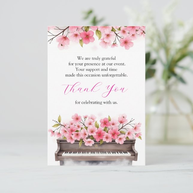 Tarjeta De Agradecimiento Melodía floreciendo (Anverso de pie)