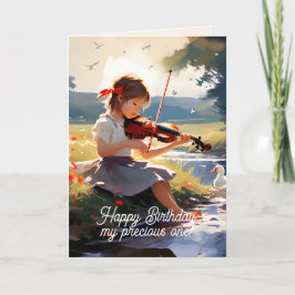 TARJETA DE AGRADECIMIENTO MELODY OF LOVE YOUNG GIRL BIRTHDAY CARD