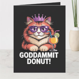 Tarjeta De Agradecimiento Meme de gato princesa de donut de mujer
