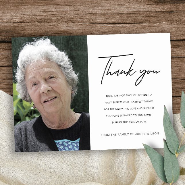 TARJETA DE AGRADECIMIENTO MEMORIA DE SÍNTOMA DE FOTO MÍNIMA ELEGANTE MODERNA (Subido por el creador)