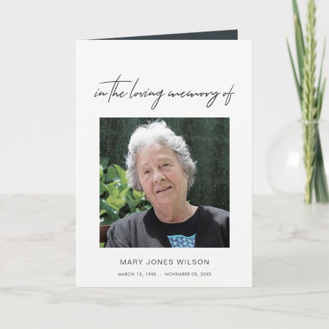 TARJETA DE AGRADECIMIENTO MEMORIA DE SÍNTOMA DE FOTO MÍNIMA ELEGANTE MODERNA (Anverso)