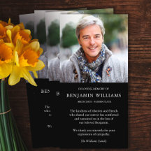 Memoria fotográfica simple Funeral Gracias Cartas