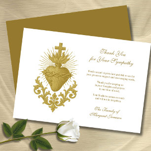 Tarjeta De Agradecimiento Memorial católico funerario Jesús Condolencia