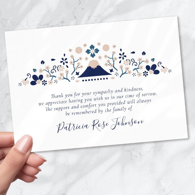 Tarjeta De Agradecimiento Memorial conmemorativo azul japonés (Subido por el creador)