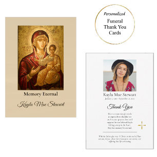 Tarjeta De Agradecimiento Memorial cristiano ortodoxo de Theotokos