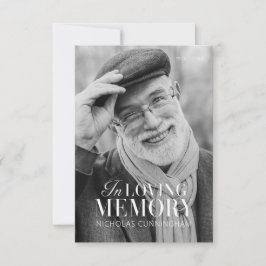 Tarjeta De Agradecimiento Memorial de fotos moderno elegante en la memoria a