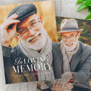 Tarjeta De Agradecimiento Memorial de fotos moderno elegante en la memoria a