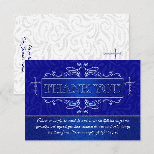 Tarjeta De Agradecimiento Memorial de la Cruz Azul Cristiana (Anverso / Reverso)