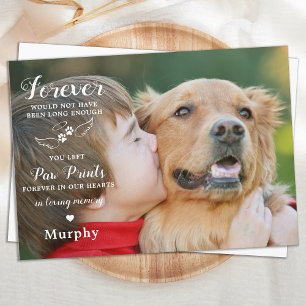 Tarjeta De Agradecimiento Memorial de los Mascotas de fotografía Personaliza