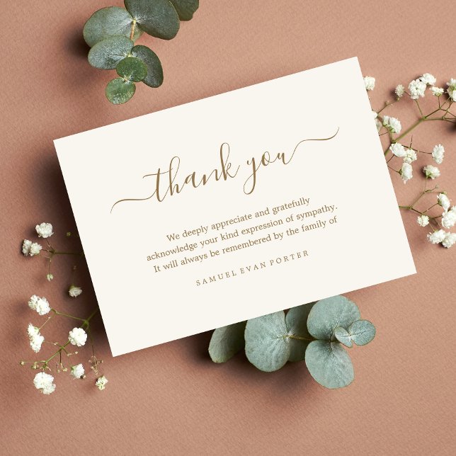 Tarjeta De Agradecimiento Memorial de Solidaridad Gracias Bereavement (Subido por el creador)