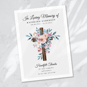 Tarjeta De Agradecimiento Memorial del funeral de Eucalyptus Cross