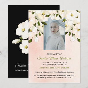 Tarjeta De Agradecimiento Memorial floral funeral foto Celebración de la vid