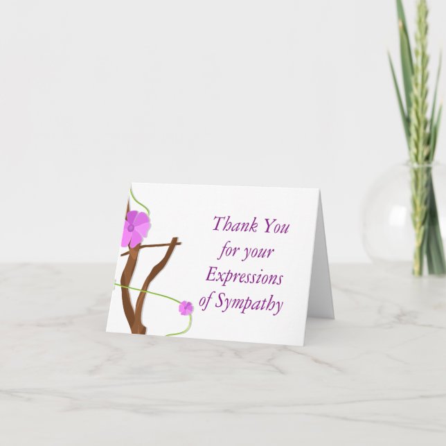 Tarjeta De Agradecimiento Memorial floral gracias por su simpatía (Anverso)