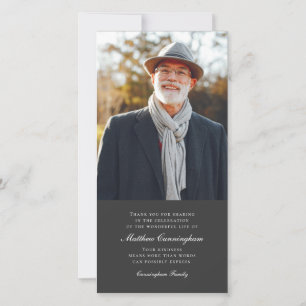 Tarjeta De Agradecimiento Memorial fotográfico clásico y simple
